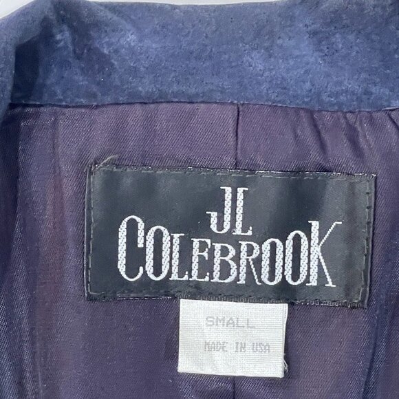 JL COLEBROOK Mohair Wool Houndstooth Blazer Women Small Navy Tan Career Business - Picture 10 of 16